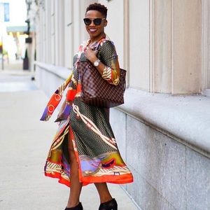 NWT Zara Equestrian Chain Scarf Print dress - blogger favorite s/o